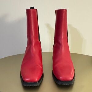 Salvatore Ferragamo Red Ankle Boots